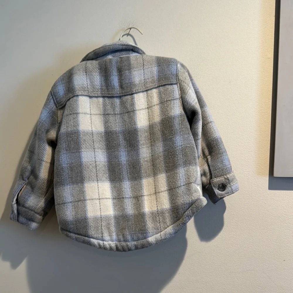 GAP Gray and Cream Jean Jacket Casual Style Sherpa Lined‎ 3 Year Old